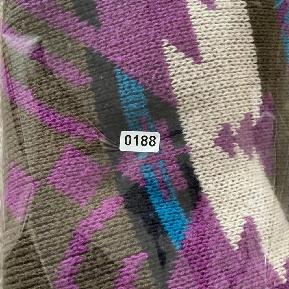 Vintage 1990s Southwestern Geometric Knit Sweater Purple Mens Large Western